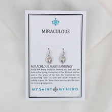 Load image into Gallery viewer, Miraculous Medal Earrings: Silver