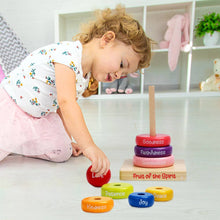 Load image into Gallery viewer, Puzzle Wood Stackable Rings Fruit Of The Spirit: Multicolored / Wood