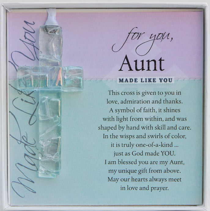 Aunt Gift: USA Handmade Mosaic Glass Cross 4459CM