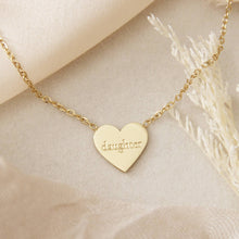 Load image into Gallery viewer, Daughter, Heir Heart Necklace, Romans 8:16-17: Yellow Gold