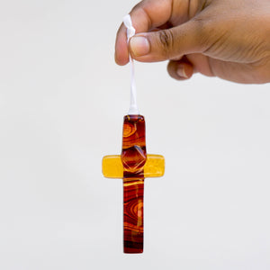 50th Anniversary Gift USA Handmade Glass Cross 4407