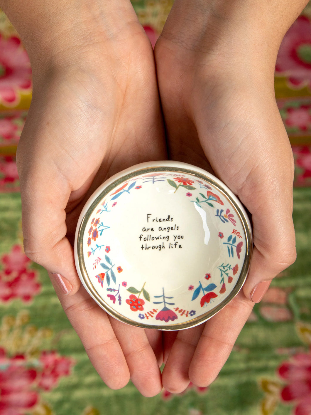 Ceramic Giving Trinket Bowl - Friends Are Angels