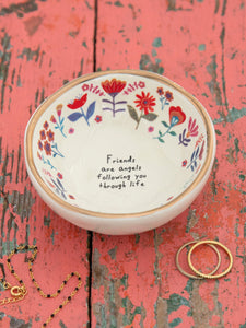 Ceramic Giving Trinket Bowl - Friends Are Angels
