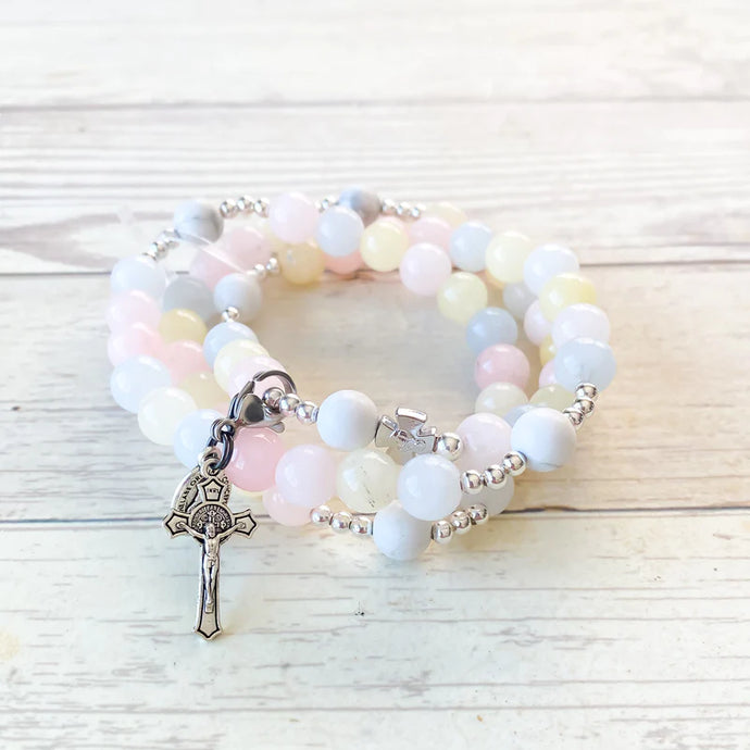 Mary, Mediatrix of Grace | Triple Stretch & Wrap Rosary Bracelet