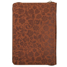 Load image into Gallery viewer, I Can Do All Things Through Christ Honey-brown Faux Leather Classic Journal with Zipper Closure - Philippians 4:13