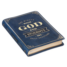 Load image into Gallery viewer, One Minute with God for Students Blue Faux Leather Devotional