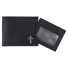 Load image into Gallery viewer, Silver Cross Black Genuine Leather Wallet