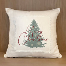 Load image into Gallery viewer, Merry Christmas Tree / Natural Pillow Cover