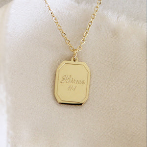 Faith Necklace, Hebrews 11:1: Yellow Gold
