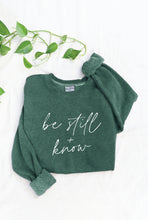 Load image into Gallery viewer, BE STILL AND KNOW Mineral Graphic Sweatshirt: WHITE DOVE / XL
