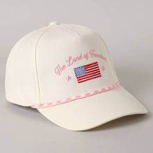 Load image into Gallery viewer, The Land of Freedom Flag Embroidered Trucker Hat: Red / ONE SIZE