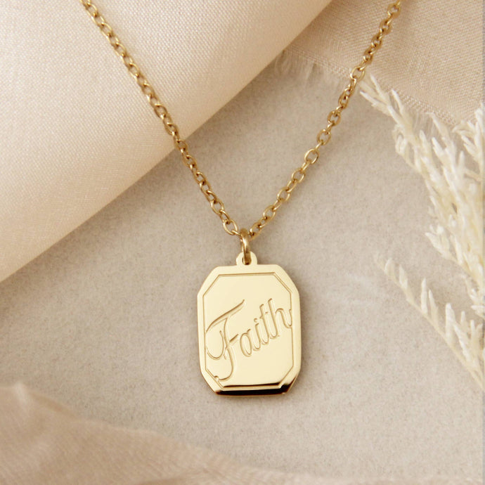 Faith Necklace, Hebrews 11:1: Yellow Gold