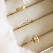 Load image into Gallery viewer, Dainty Cross Ring: Yellow Gold / 5