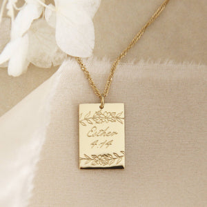 Esther 4:14 Necklace, For Such A Time As This Necklace: Yellow Gold