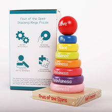 Load image into Gallery viewer, Puzzle Wood Stackable Rings Fruit Of The Spirit: Multicolored / Wood