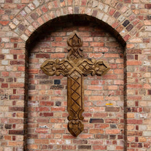 Load image into Gallery viewer, "Embassy" Carved Mango Wood Wall Cross