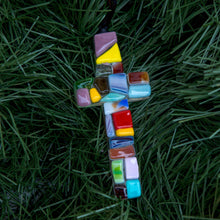 Load image into Gallery viewer, Caregiver Inspirational Gift Cross: Handmade Glass 4471