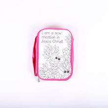 Load image into Gallery viewer, Bible Cover Canvas Washable New Creation M: Pink, White / Canvas, Polyester