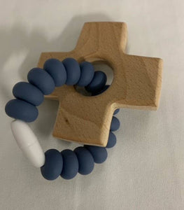 Wood Cross Silicon Teether