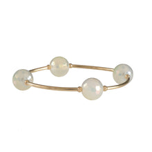 Load image into Gallery viewer, 12mm Faceted Mystic Champagne Agate Gold Blessing Bracelet: S