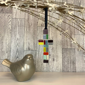 Healed Christian Support Gift USA  Handmade Glass Cross 4465