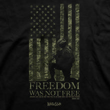 Load image into Gallery viewer, Kerusso Christian T-Shirt Freedom Was Not Free: Black / Small