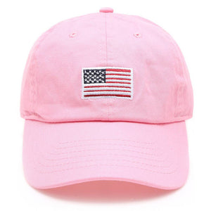 American Flag Patched Cotton Baseball Cap: ROYAL BLUE / ONE SIZE