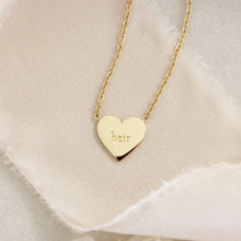 Load image into Gallery viewer, Daughter, Heir Heart Necklace, Romans 8:16-17: Yellow Gold