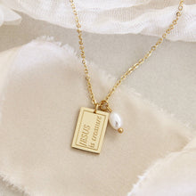 Load image into Gallery viewer, Parable of the Pearl of Great Price Necklace, Matt 13:45-46: Yellow Gold