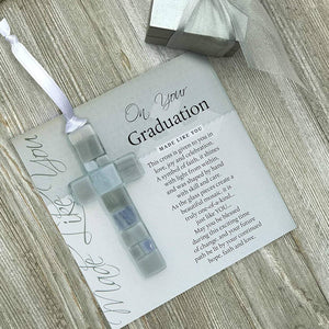 Graduation Gift: USA Handmade Mosaic Glass Cross