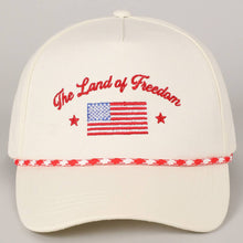 Load image into Gallery viewer, The Land of Freedom Flag Embroidered Trucker Hat: ROYAL BLUE / ONE SIZE