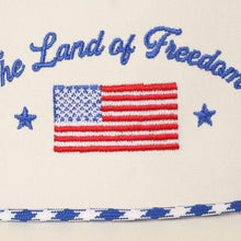 Load image into Gallery viewer, The Land of Freedom Flag Embroidered Trucker Hat: Red / ONE SIZE