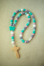 Load image into Gallery viewer, Butterfly Baby Rosary | Teething Rosary | Baptism Gift: Dark Pink