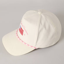 Load image into Gallery viewer, The Land of Freedom Flag Embroidered Trucker Hat: Red / ONE SIZE