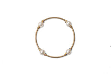 Load image into Gallery viewer, 8mm Crystal White Blessing Bracelet with Gold-filled Links: S