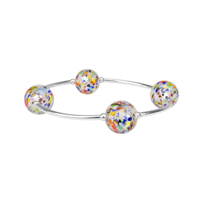 12mm Confetti Murano Glass Blessing Bracelet: L