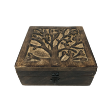 Load image into Gallery viewer, Hand-Carved Wood "Tree of Life" Hinged BOX ONLY Family Gift