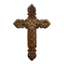 Load image into Gallery viewer, "Embassy" Carved Mango Wood Wall Cross