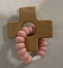 Load image into Gallery viewer, Wood Cross Silicon Teether