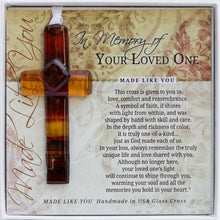 Load image into Gallery viewer, Memorial Remembrance Gift USA  Handmade Glass Cross 4408