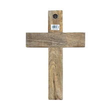 Load image into Gallery viewer, Faith Script Mango Wood Wall Cross – Natural Finish