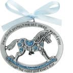 Load image into Gallery viewer, Blue Rocking Horse Crib Medal