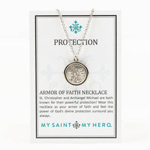 Load image into Gallery viewer, Archangel Michael &amp; Saint Christopher Protection Armor of Faith Necklace - Chain