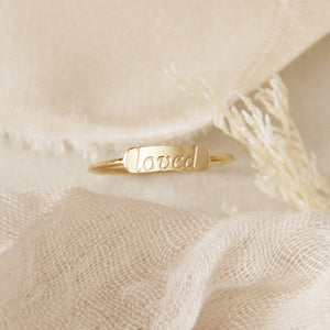 Loved Ring, John 3:16, Christian Gift Jewelry: Yellow Gold / 5