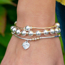 Load image into Gallery viewer, 8mm Crystal Sterling Silver and Gold Blessing Bracelet: S