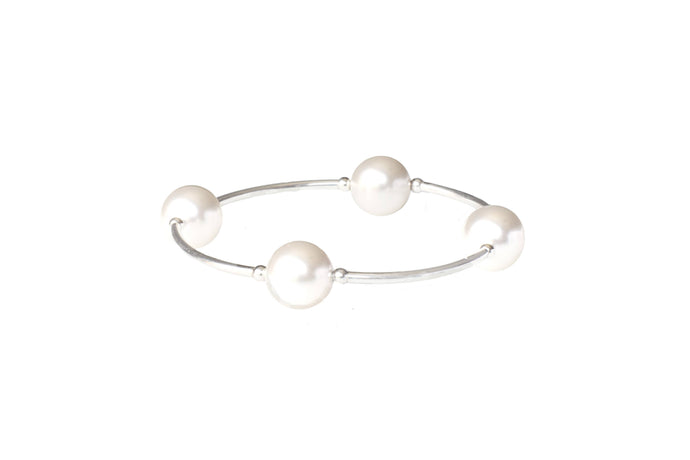 12mm White Pearl Blessing Bracelet: S