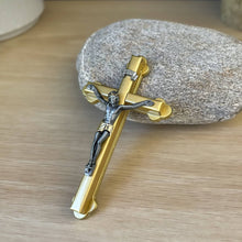 Load image into Gallery viewer, 2-tone Mini Wall Crucifix