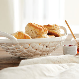 Ceramic Bread Basket with Towel