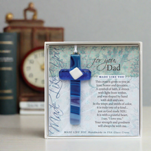 Load image into Gallery viewer, Dad Gift USA Handmade Glass Cross Christian Gift 4414