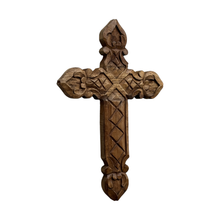 Load image into Gallery viewer, "Embassy" Carved Mango Wood Wall Cross